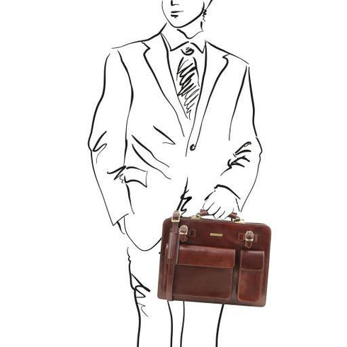 Venezia - Leather briefcase 2 compartments
